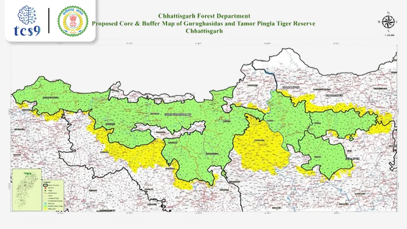 [ paschimela madhya pradeshchya bandhavgad vyagra prakalp, purvela jharkhand palamu vyagrah prakalp, 3ra motha vyagrah prakalp, 2829.38 sq. km. shetra ]