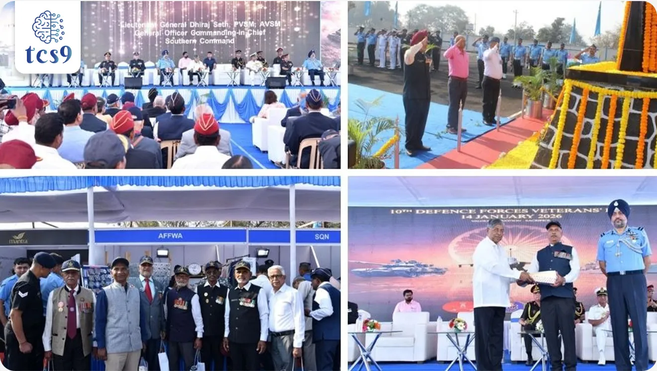 📰 बातमी काय ?
• पुणे येथील हवाई दल तळावर 14 जानेवारी 2026 रोजी संरक्षण दलाचा 10 वा माजी सैनिक दिन (Defence Forces Veterans’ Day) साजरा करण्यात आला.
• या दिनाला सशस्त्र सेना माजी सैनिक दिन (Armed Forces Veterans’ Day) असेही म्हणतात.