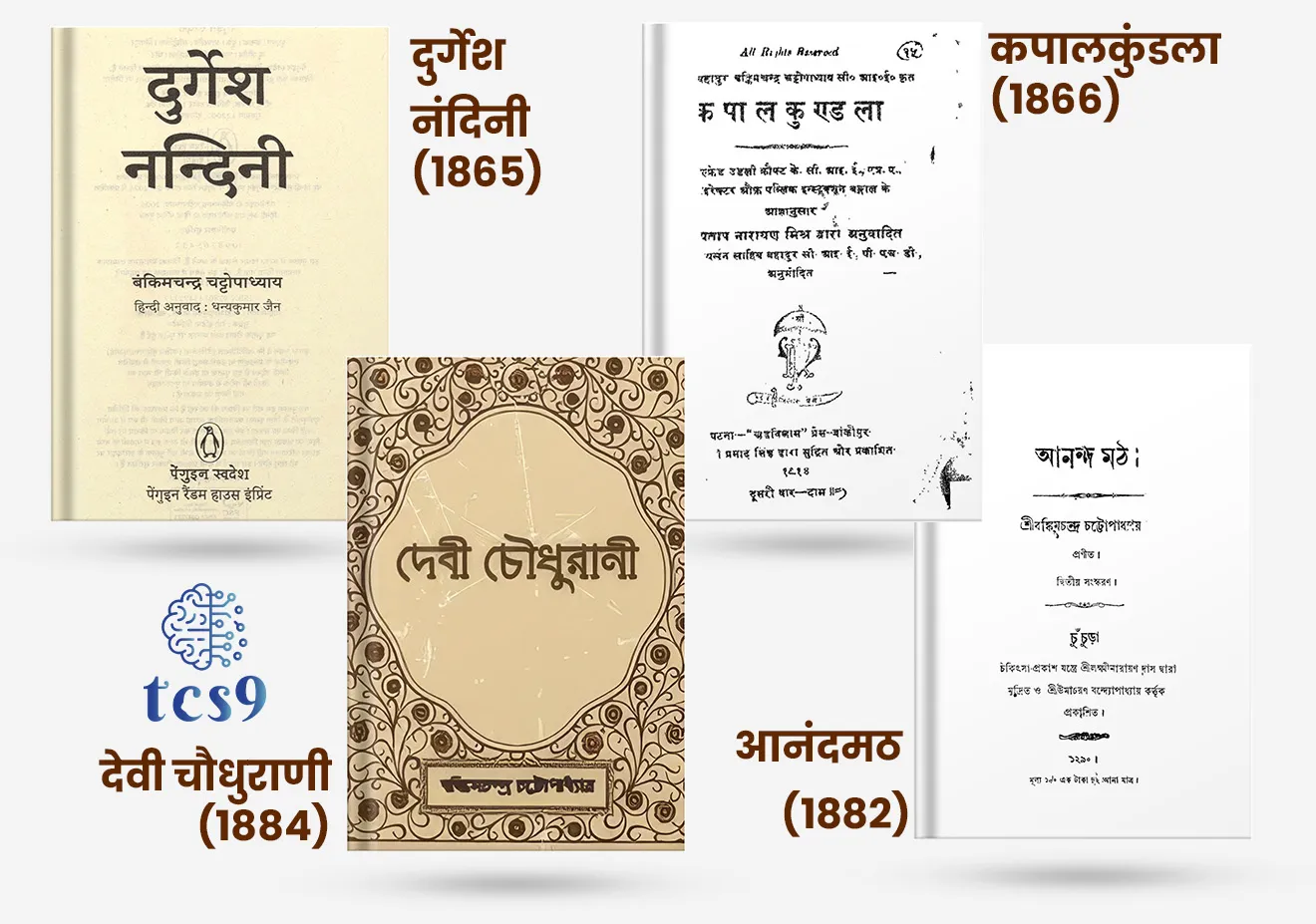 साहित्य : 
• आनंदमठ (1882), 
• दुर्गेश नंदिनी (1865), 
• कपालकुंडला (1866), 
• देवी चौधुराणी (1884) या त्यांच्या काही गाजलेल्या साहित्यकृती.