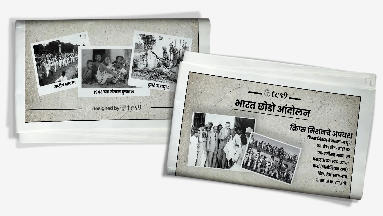 MPSC Chalu Ghadamodi | Maharashtra Chalu Ghadamodi | Itihas | Crispp Mission | Rashtriya Bhavna | Bharat Dusre Mahayudh | 1943 Bangal Duskal