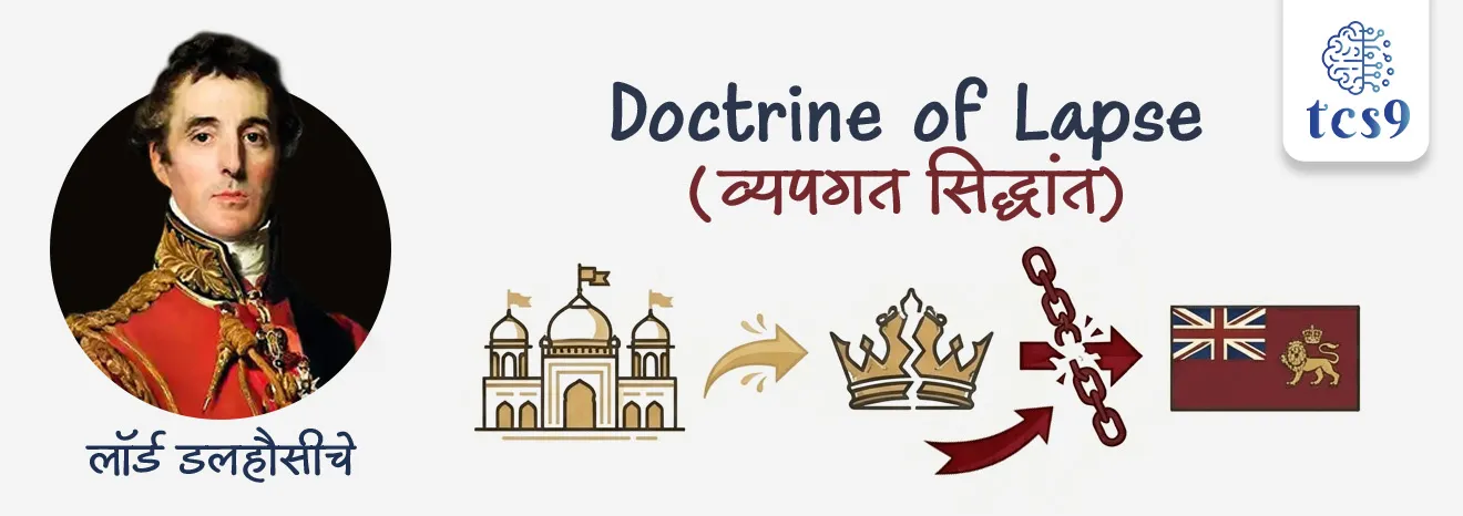 डॉक्ट्रिन ऑफ लॅप्स ’ म्हणजे काय ?
What was the Doctrine of Lapse ?
• लॉर्ड डलहौसीचे खालसा धोरण याला ‘ डॉक्ट्रिन ऑफ लॅप्स ’ किंवा ‘व्यपगत सिद्धांतʼ असेही म्हणतात.
• ‘ डॉक्ट्रिन ऑफ लॅप्स ’ हे एक धोरण होते, ज्या अंतर्गत जर राजाचा नैसर्गिक वारस नसेल तर त्याचे राज्य ब्रिटिश ईस्ट इंडिया कंपनीमध्ये विलीन केले जात असे.
• या धोरणाचे उद्दिष्ट ब्रिटिश साम्राज्याचा विस्तार करणे हा होता.