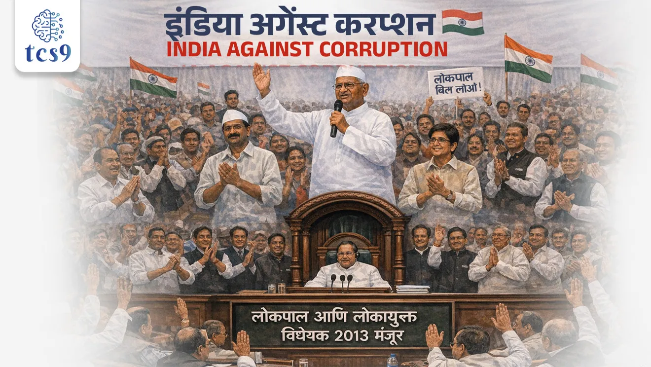 लोकपाल आणि लोकायुक्त साठी कोणते आंदोलन झाले ?
• अण्णा हजारे यांच्या नेतृत्वाखाली " इंडिया अगेन्स करप्शन "आंदोलनाने सरकारवर दबाव आणला आणि लोकपाल आणि लोकायुक्त विधेयक 2013 संसदेच्या दोन्ही सभागृहात मंजूर झाले.