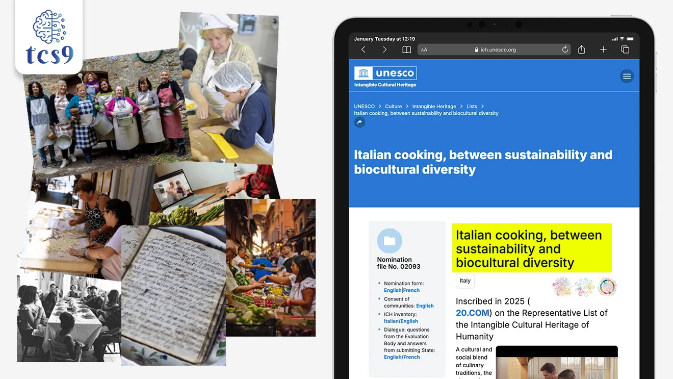 • UNESCO ने “ इटालियन पाककला ” (Italian cooking) ला मानवतेच्या अमूर्त सांस्कृतिक वारसा यादीत समाविष्ट केले असून,
• संपूर्ण राष्ट्रीय पाककलेला मान्यता मिळवणारा इटली हा जगातील पहिला देश ठरला आहे.
ही मान्यता नेमकी कशासाठी आहे ?
• ही मान्यता एखाद्या एका पदार्थासाठी नाही, तर इटलीच्या संपूर्ण पारंपरिक स्वयंपाक पद्धतीसाठी देण्यात आली आहे.
• 🍝 इटालियन पाककला ही केवळ अन्न बनवण्याची पद्धत नसून, ती सांस्कृतिक, सामाजिक आणि कौटुंबिक जीवनाचा भाग मानली जाते.
• या मान्यतेचे अधिकृत नाव आहे —
• “Italian cooking : Between sustainability and biocultural diversity.”