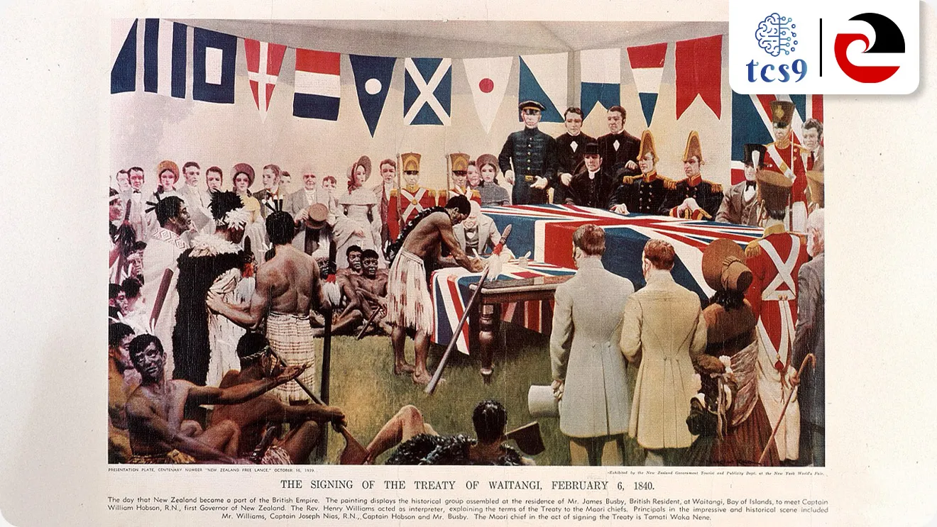 [ 1840, British Crown, Waitangi karar, maori lokanchya hitache rakshan karnyache anni naagri samantechi pushti karnyache vachan, maori anni newzeland vikas karar ]
