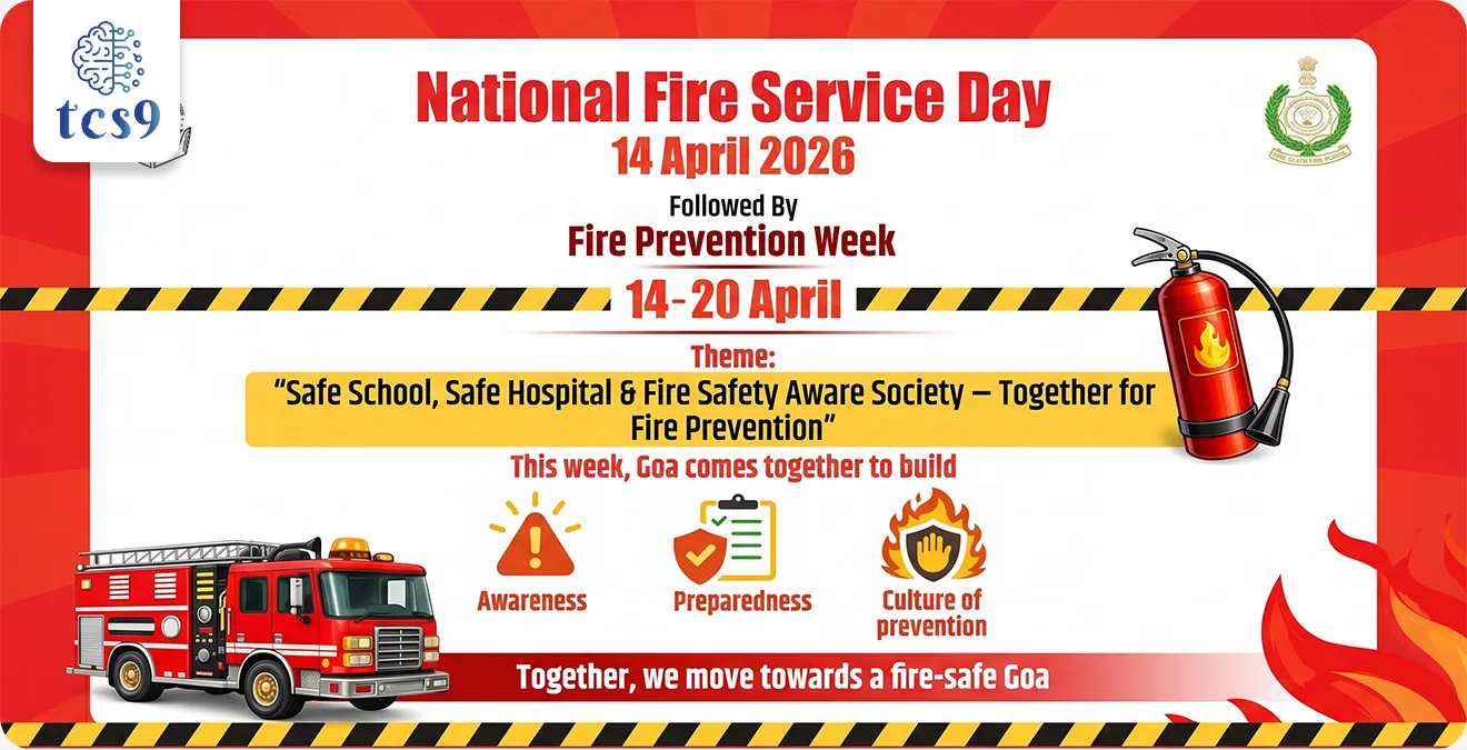 National Fire Service Day


📚 Subject : GS - दिनविशेष

सरळसेवा, तलाठी, वनरक्षक, पोलीस भरती, अग्निवीर , रेल्वे भरती, SSC GD, MPSC, UPSC परीक्षेसाठी विचारलेले / संभाव्य महत्त्वपूर्ण  प्रश्न

प्रश्न) दरवर्षी राष्ट्रीय अग्निशमन सेवा दिन केव्हा साजरा केला जातो ?

1. 4 एप्रिल
2. 14 एप्रिल
3. 1 मे
4. 4 मे

उत्तर : 14 एप्रिल

📰 बातमी काय ?
• भारतात दरवर्षी 14 एप्रिल रोजी राष्ट्रीय अग्निशमन सेवा दिन साजरा केला जातो.
• त्याचबरोबर 14 एप्रिल ते 20 एप्रिल दरम्यान राष्ट्रीय अग्निशमन सेवा सप्ताह (National Fire Service Week) साजरा केला जातो.

🧐 राष्ट्रीय अग्निशमन सेवा दिन का साजरी करतो ?
• अग्निशमन जवानांच्या शौर्याचा आणि बलिदानाचा सन्मान करण्यासाठी
• नागरिकांना आगीमुळे होणाऱ्या नुकसानीची माहिती व्हावी, आगीपासून बचाव कसा करावा, खबरदारी कशी घ्यावी यासंदर्भात सर्वसामान्यांमध्ये जनजागृती करण्यासाठी दरवर्षी 14 एप्रिल या दिवशी राष्ट्रीय अग्निशमन सेवा दिन साजरा केला जातो.

👨🏻‍🚒 14 एप्रिल याच दिवशी राष्ट्रीय अग्निशमन सेवा दिन का साजरी करतात ? 
• 14 एप्रिल 1944 साली मुंबई बंदरावर फोर्टस्टीकेन या मालवाहू जहाजाला अचानक आग लागली. 
• या जहाजातून युद्धसामुग्री आणि स्फोटकांच्या कापसाच्या गाठींनी वाहतूक केली जात होती. 
• या भीषण आगीवर नियंत्रण मिळवण्याच्या प्रयत्नात अग्निशमन दलाचे 66 जवान शहीद झाले.
• या जवानांच्या बलिदानाच्या सन्मानार्थ देशात दरवर्षी 14 एप्रिल रोजी अग्निशमन दिन साजरा केला जात आहे.

🎯 2026 या वर्षीच्या राष्ट्रीय अग्निशमन सेवा दिनाची संकल्पना (थीम) कोणती ? 
• "सुरक्षित शाळा, सुरक्षित रुग्णालय आणि अग्नि सुरक्षा जागरूक समाज – आगीच्या प्रतिबंधासाठी एकत्र" 
("Safe School, Safe Hospital & Fire Safety Aware Society – Together for Fire Prevention") 

✍️  नोट :
• राष्ट्रीय अग्निशमन सेवा दिन : 14 एप्रिल
• आंतरराष्ट्रीय अग्नीशमन दिन :  4 मे


🔑 परीक्षेच्या दृष्टीने IMP रिव्हिजन पॉईंट्स : 
• राष्ट्रीय अग्निशमन सेवा दिन — 14 एप्रिल
• उद्देश — अग्निशमन जवानांच्या शौर्य व बलिदानाचा सन्मान करणे
• घटना — मुंबई बंदरातील फोर्ट स्टिकीन जहाज दुर्घटना
• वर्ष — 14 एप्रिल 1944
• शहीद जवान — 66 अग्निशमन कर्मचारी
