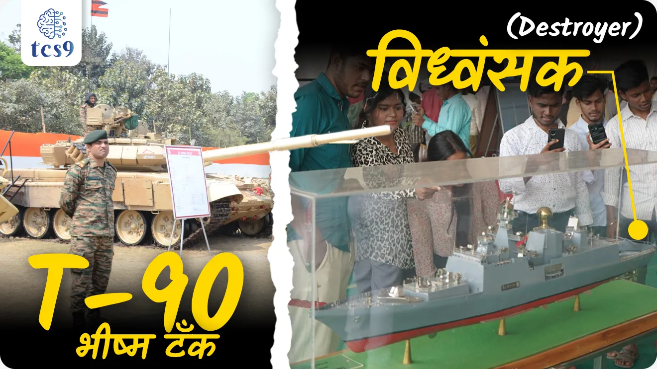 • भारतीय सैन्याने K-9 वज्र तोफा, T-90 भीष्म टँक, स्वाती रडार आणि BMP लढाऊ वाहन यांसारखी प्रगत उपकरणे प्रदर्शित केली.
• भारतीय नौदलाने आपल्या शक्तीचे प्रदर्शन करताना पाणबुड्या (submarines), विध्वंसक (destroyers) आणि विमानवाहू जहाजांचे (aircraft carriers ) मॉडेल प्रदर्शित केले.
• या कार्यक्रमादरम्यान भारतीय हवाई दलाने तीन सुखोई-३० लढाऊ विमाने, दोन AN 32 वाहतूक विमाने आणि चेतक हेलिकॉप्टरसह फ्लायपास्ट केले.
• हवाई दलाच्या आकाश गंगा पथकाने 8000 फूट उंचीवरून उडी मारली.