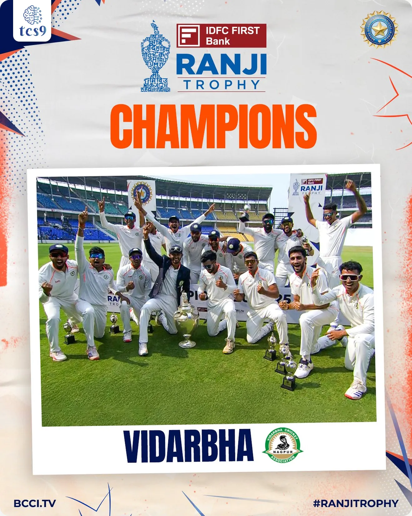 Vidharbha 3rd time winner of Ranji Trophy
